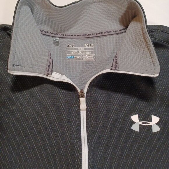 Under Armour Loose Fit Cold Gear 1/2 Zip Black Pullover Men's Small - Picture 7 of 9